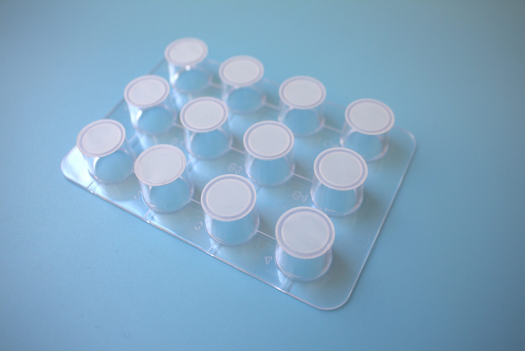 Multi-well-strainer (single packed, sterile), 1 plate. 12-wells strainer plate