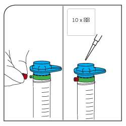 pluriBead rna protocol - Close luer lock and add lysis buffer